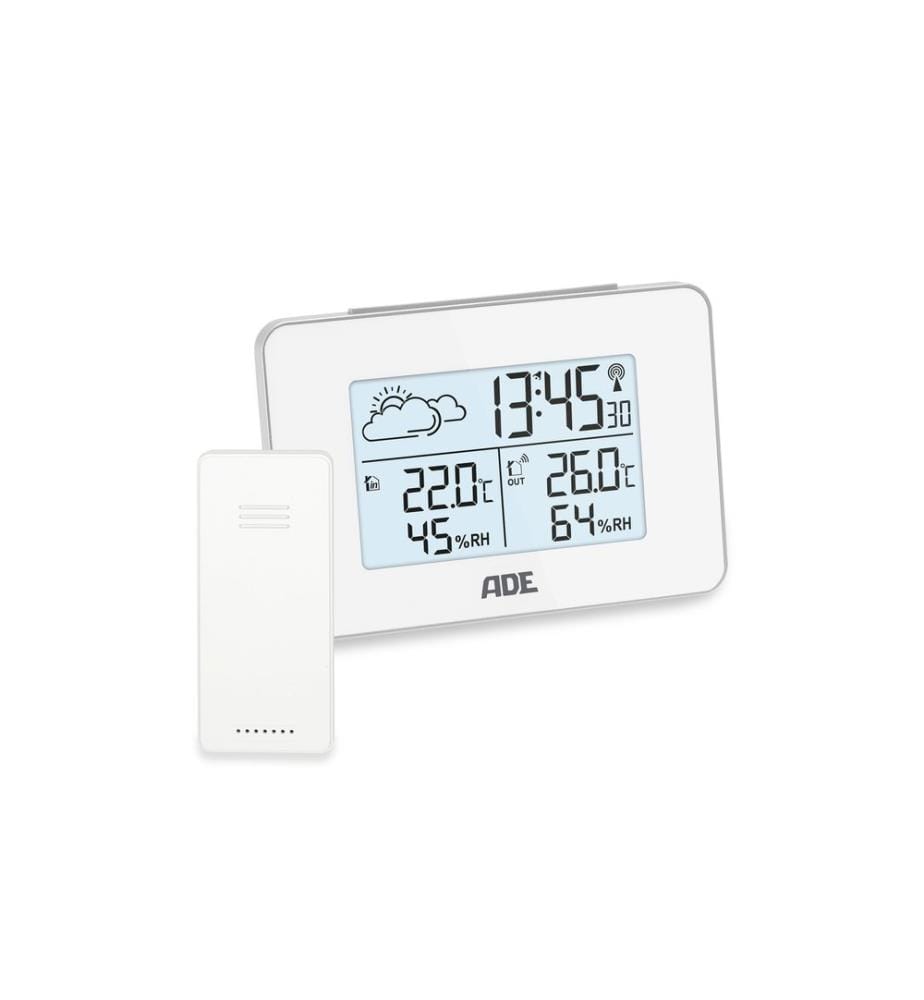 ADE - Station météo avec capteur extérieur radio Blanc