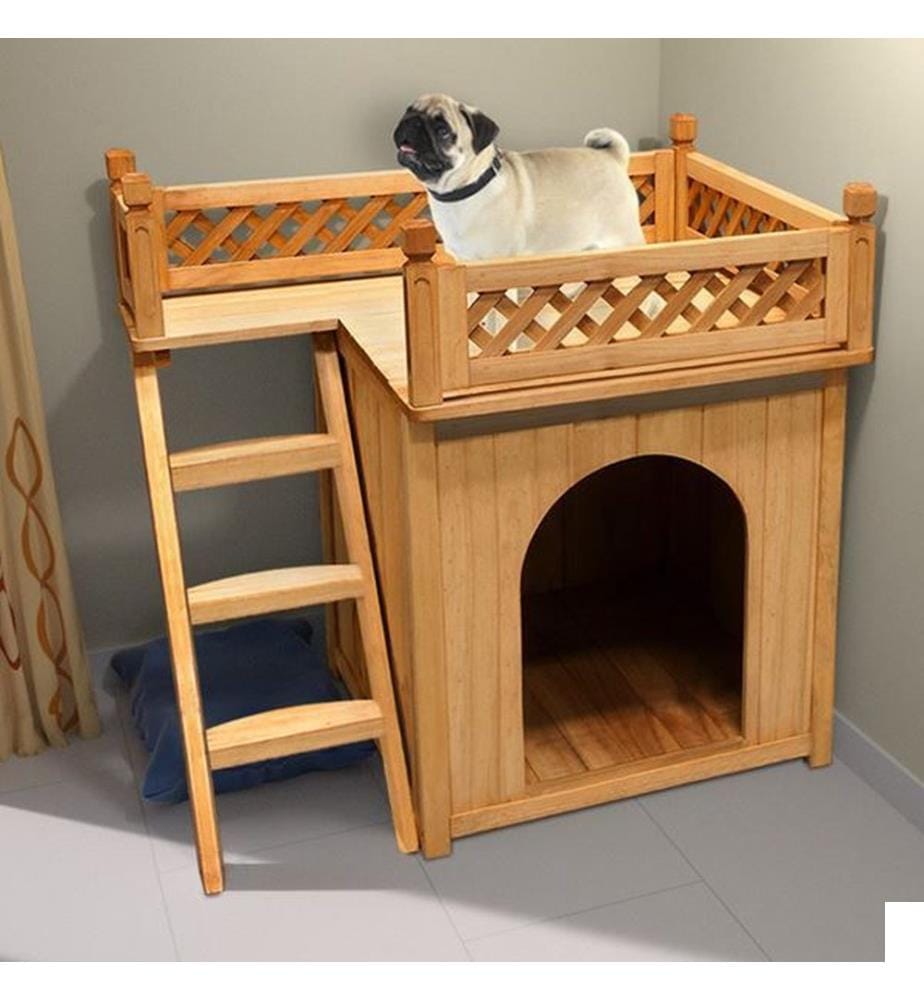 Niche pour chien Maison pour chien avec balcon