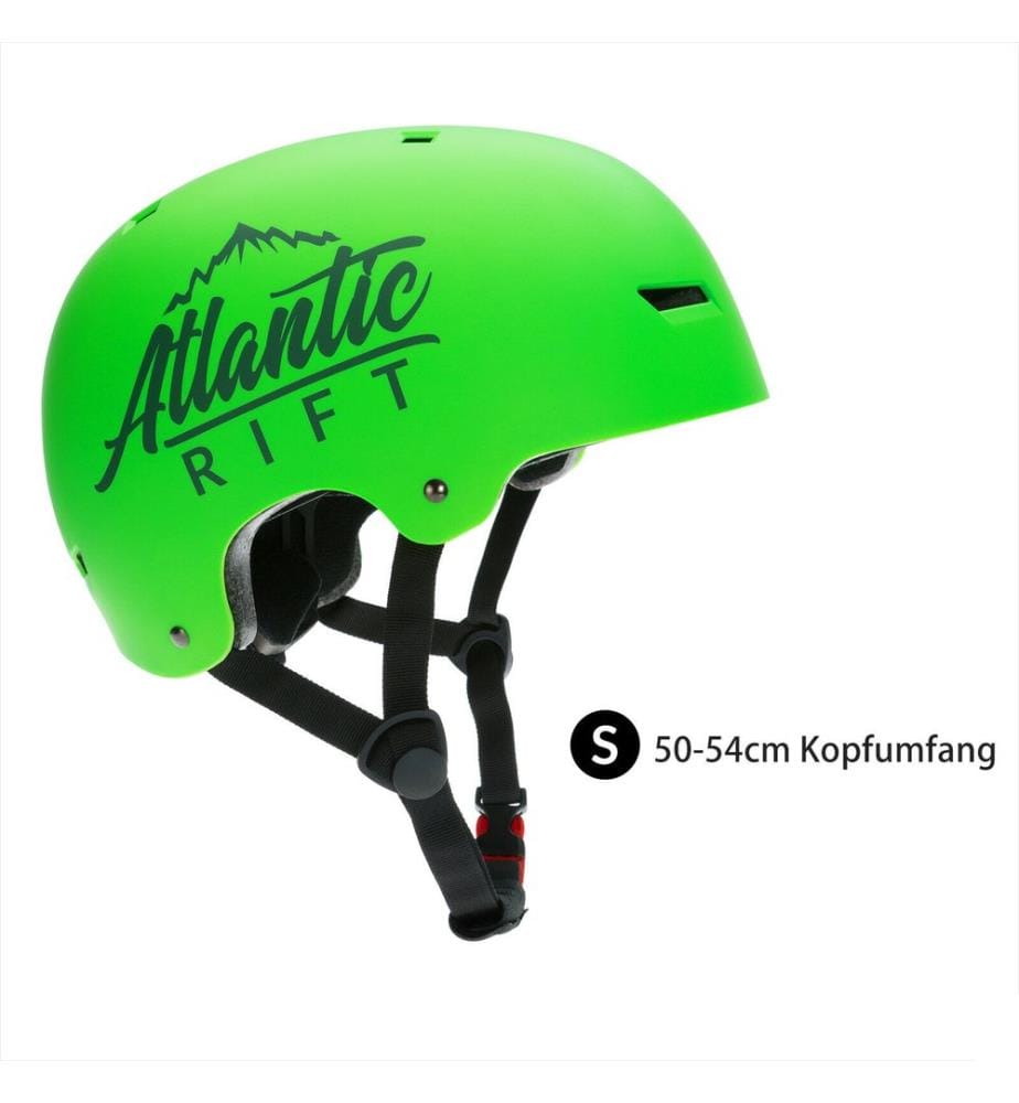 Casque de skate avec mentonnière taille S vert fluo