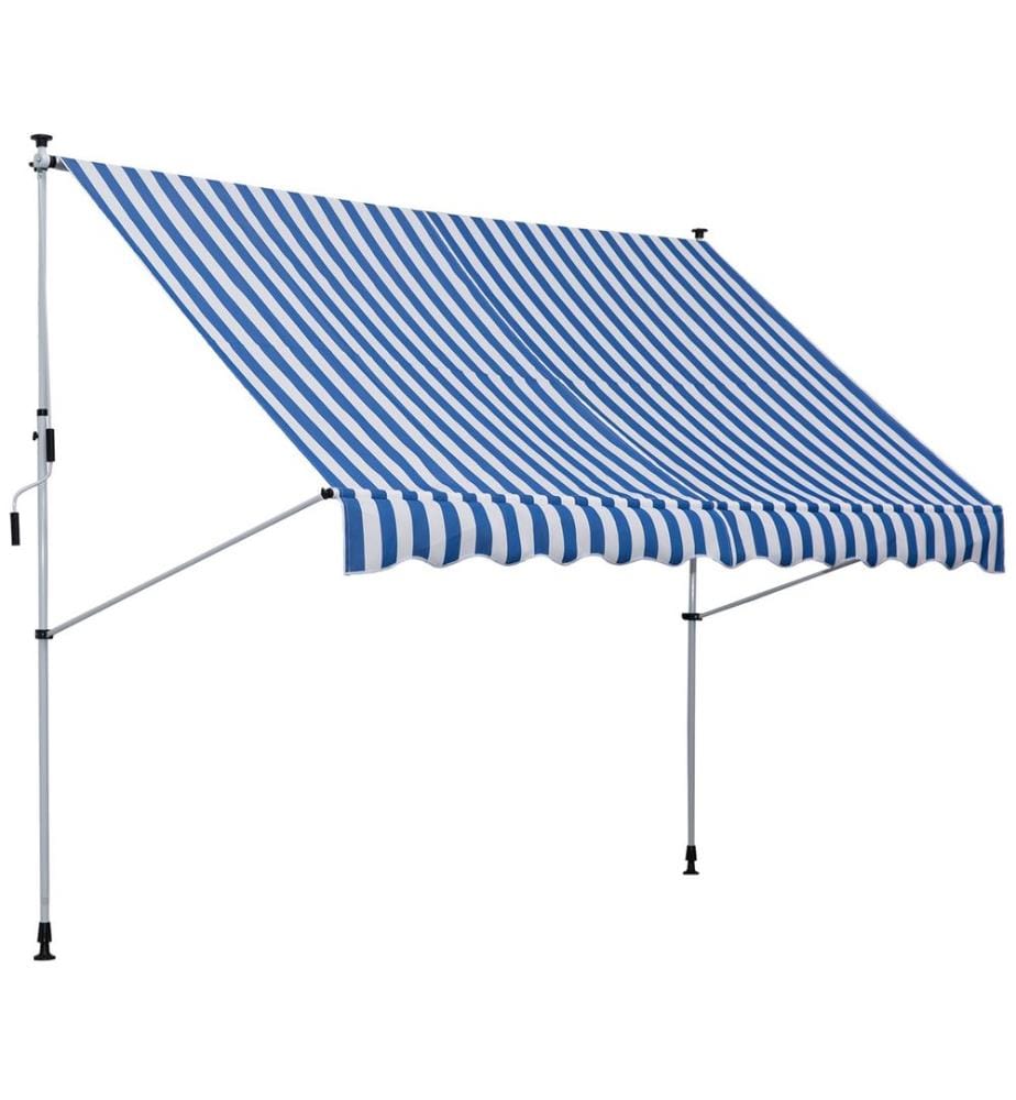 Store balcon 300 x 150 cm bleu Store télescopique