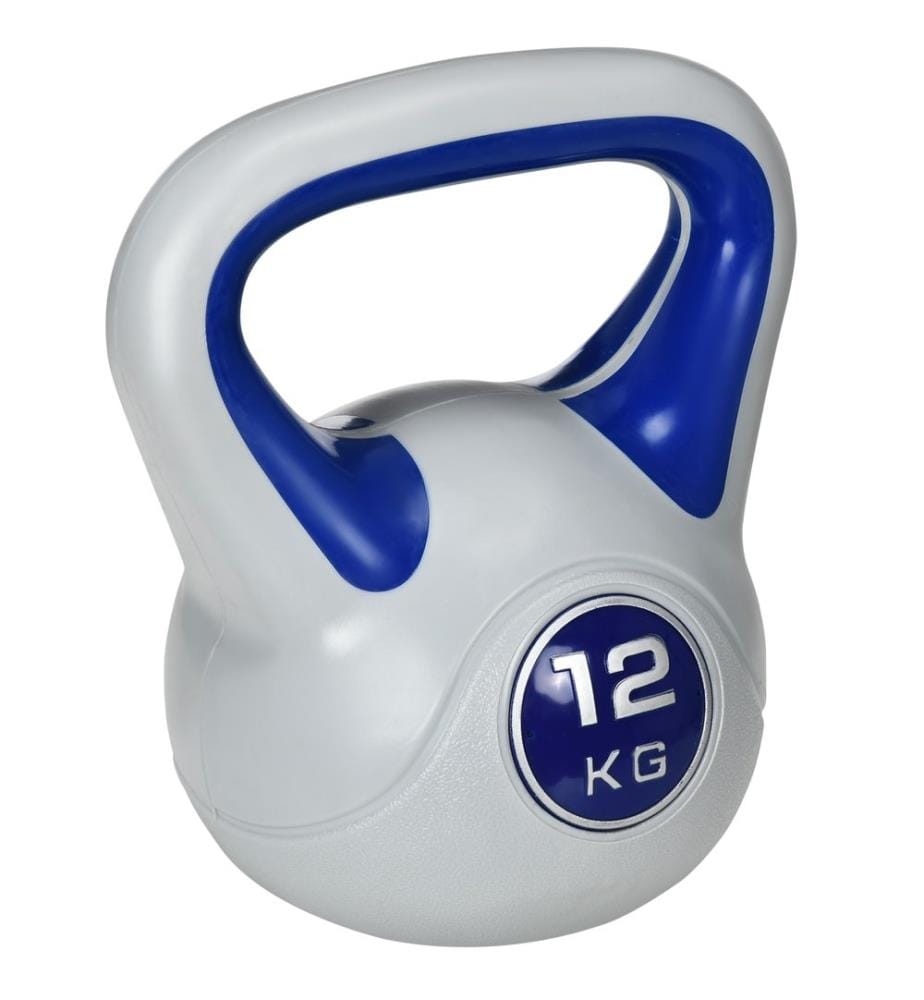 Kettlebell 12kg haltère sphérique en plastique ménageant le sol