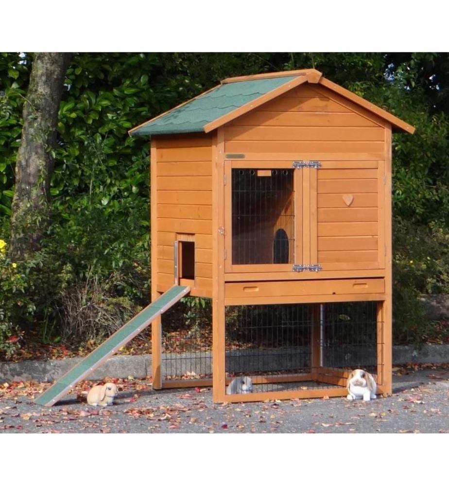 Clapier pour 2-4 lapins avec protection contre les rongeurs Prestige Medium