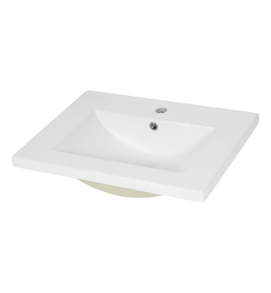Lavabo JAM-D16 Lave-mains céramique rectangulaire blanc 61 cm
