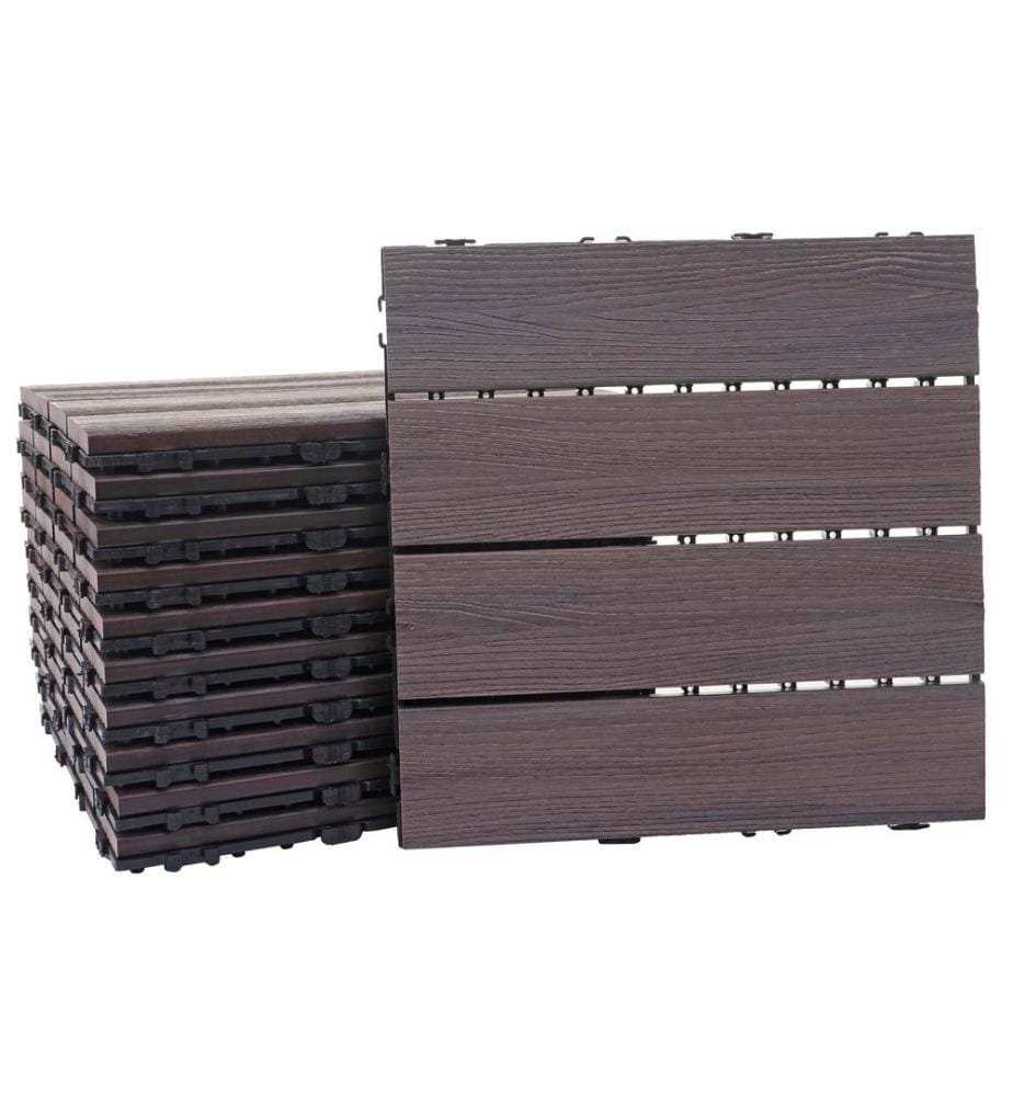 WPC Carreau de jardin 1m2 JAM-E20 aspect bois 11x chacun 30x30 cm
