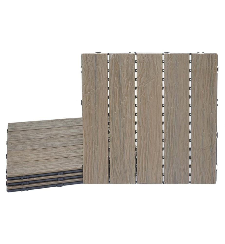 WPC Carreau de jardin 1m2 JAM-E19 aspect bois 4x chacun 50x50 cm