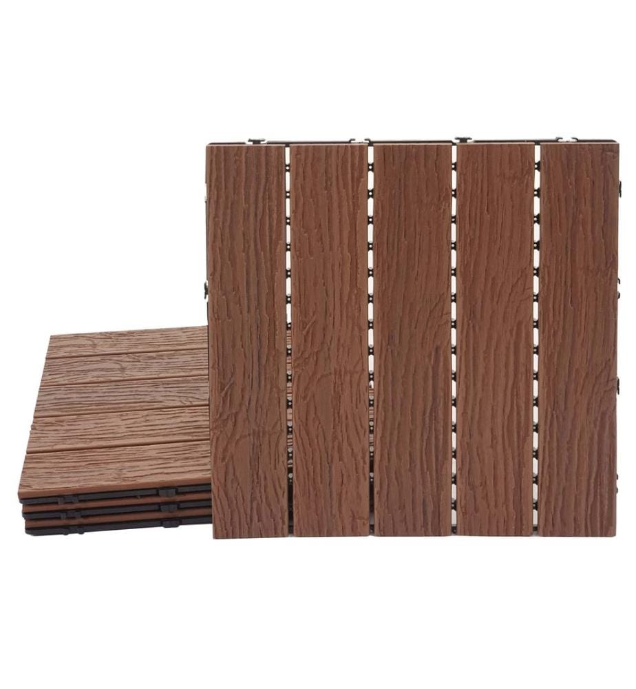 WPC Carreau de jardin 1m2 JAM-E19 aspect bois 4x chacun 50x50 cm