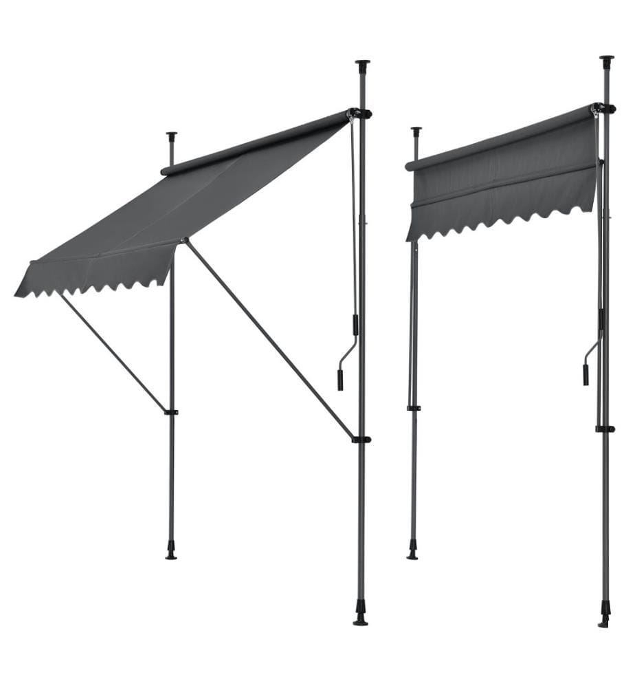 Kle mmmarkise 250x120x200-300 cm sans percer Gris