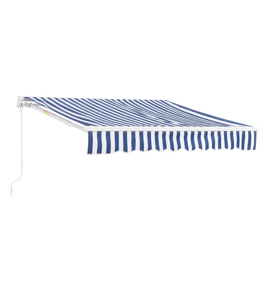 Store banne Bitonto 300x250 cm avec manivelle Bleu Blanc