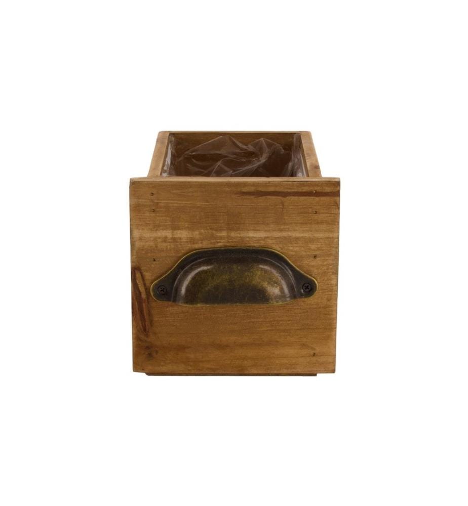 CHALET - Caisse de rangement avec insert 12 x 12 x 12 cm, Brun
