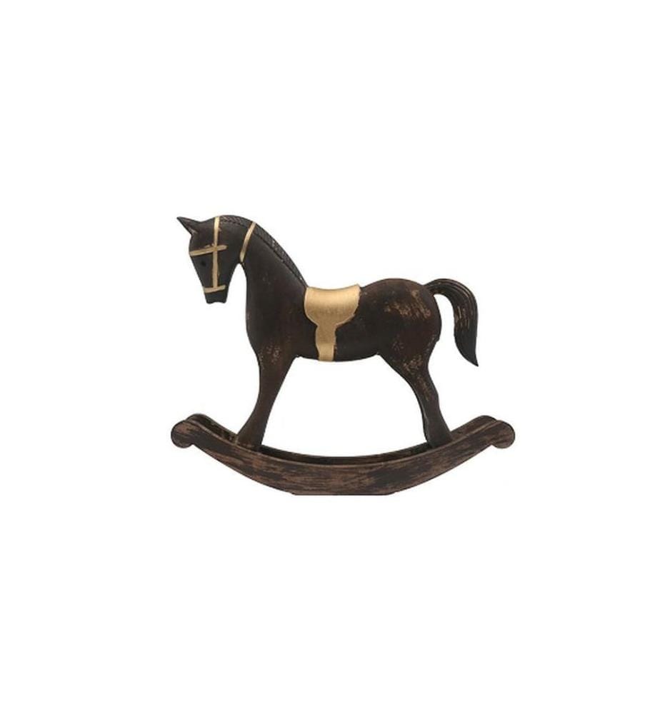 CHALET - Figurine de Noël Cheval à bascule Noir