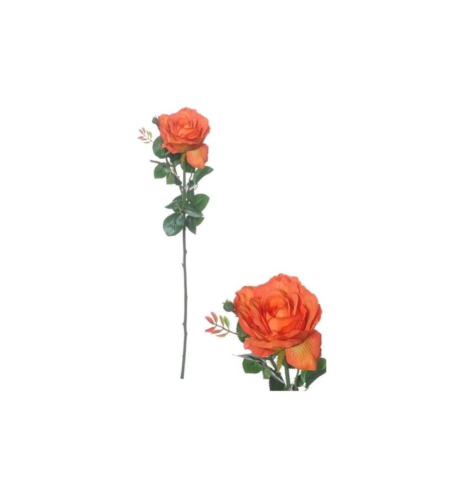 CHALET - Fleur artificielle Rose 66 cm, Orange
