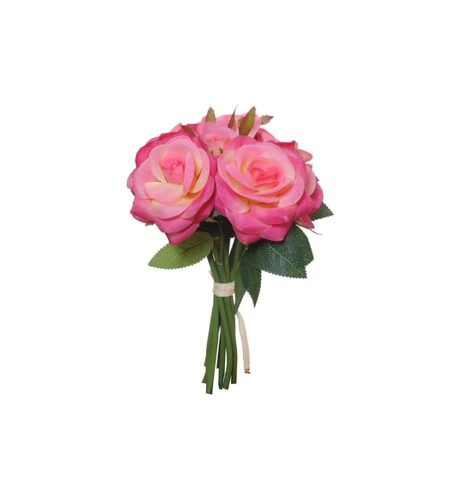 CHALET - Fleur artificielle Bouquet de roses 25 cm, Rose