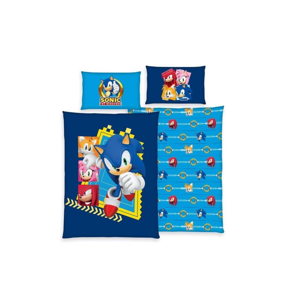 HERDING - Garniture de lit pour enfants Sonic, 160 x 210 cm + 65 x 100 cm
