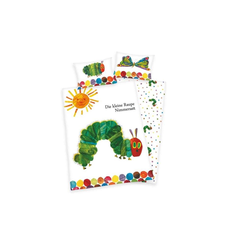 HERDING - Literie pour enfants Chenille à papa 100 x 135 cm + 40 x 60 cm