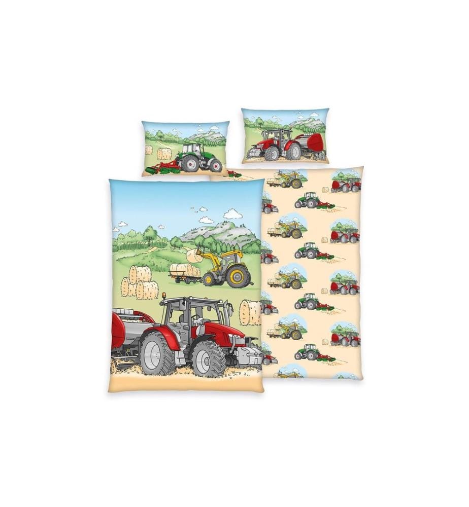 HERDING - Literie pour enfants Tracteur 100 x 135 cm + 40 x 60 cm