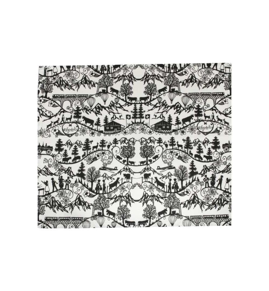 HUBATKA - Set de table Swissness 35 cm x 42 cm, Noir/Blanc