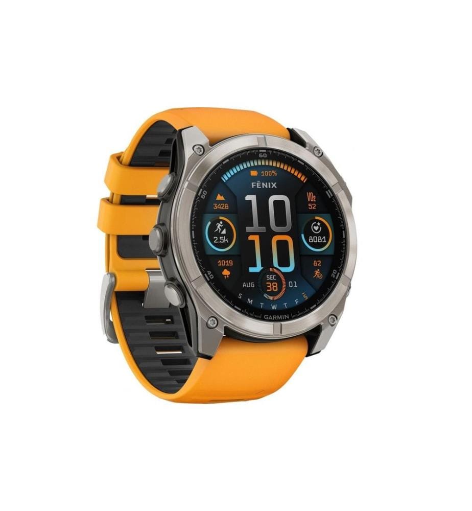 GARMIN - Montre de sport Fenix 8 AMOLED Sapphire, 51 mm Orange