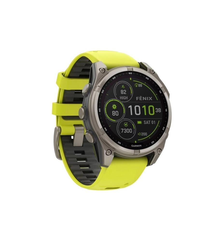 GARMIN - Montre de sport Fenix 8 Solar Sapphire, 47 mm Jaune