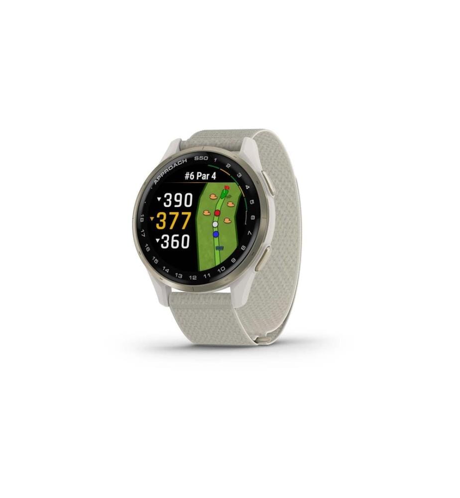 GARMIN - Montre de sport GPS Approach S50 ivoire/or crème, ruban 20mm