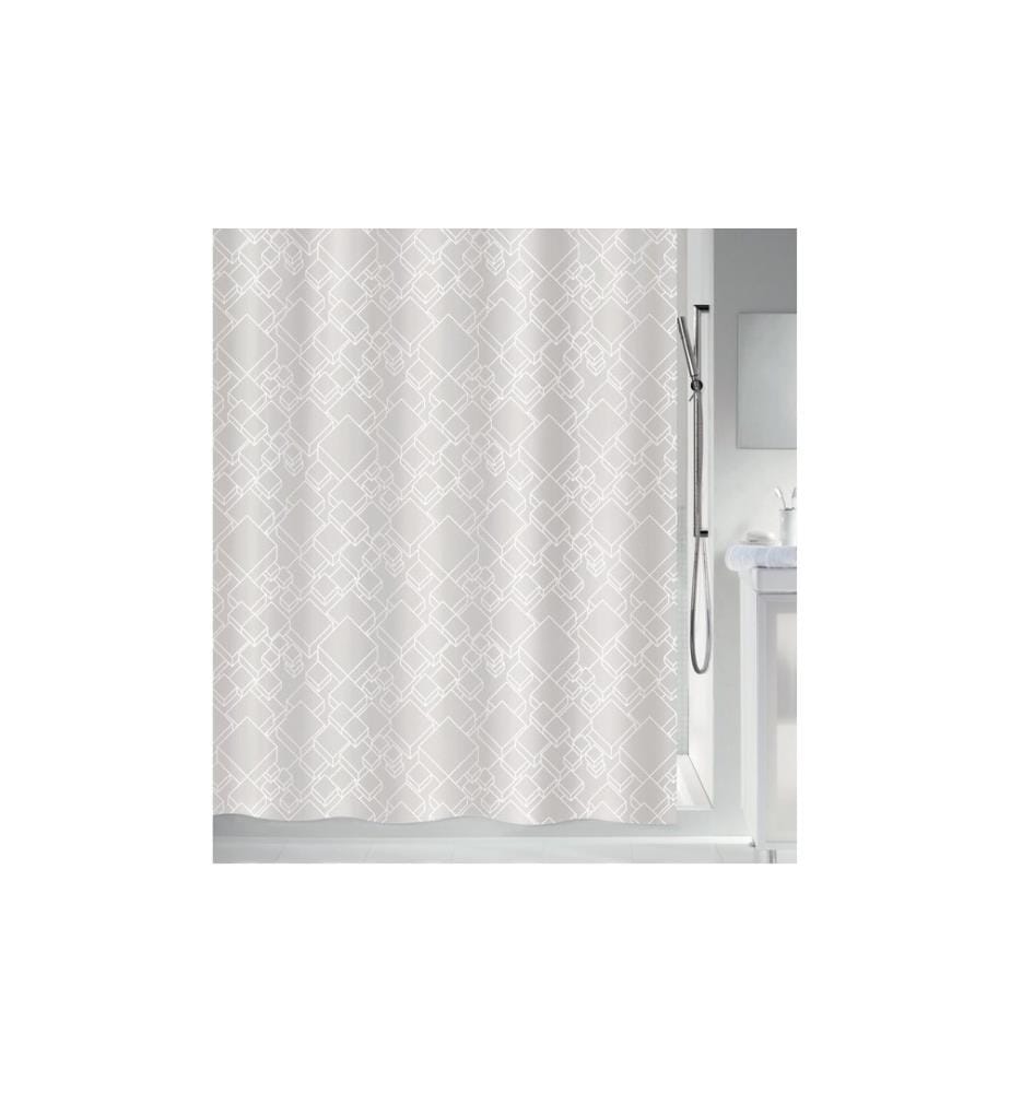 SPIRELLA - Rideau de douche Peer 180 x 200 cm, Gris/Blanc
