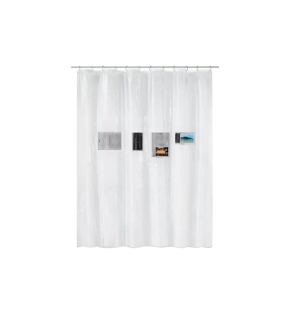 KLEINE WOLKE - Rideau de douche Pocket 180 x 200 cm, Transparent