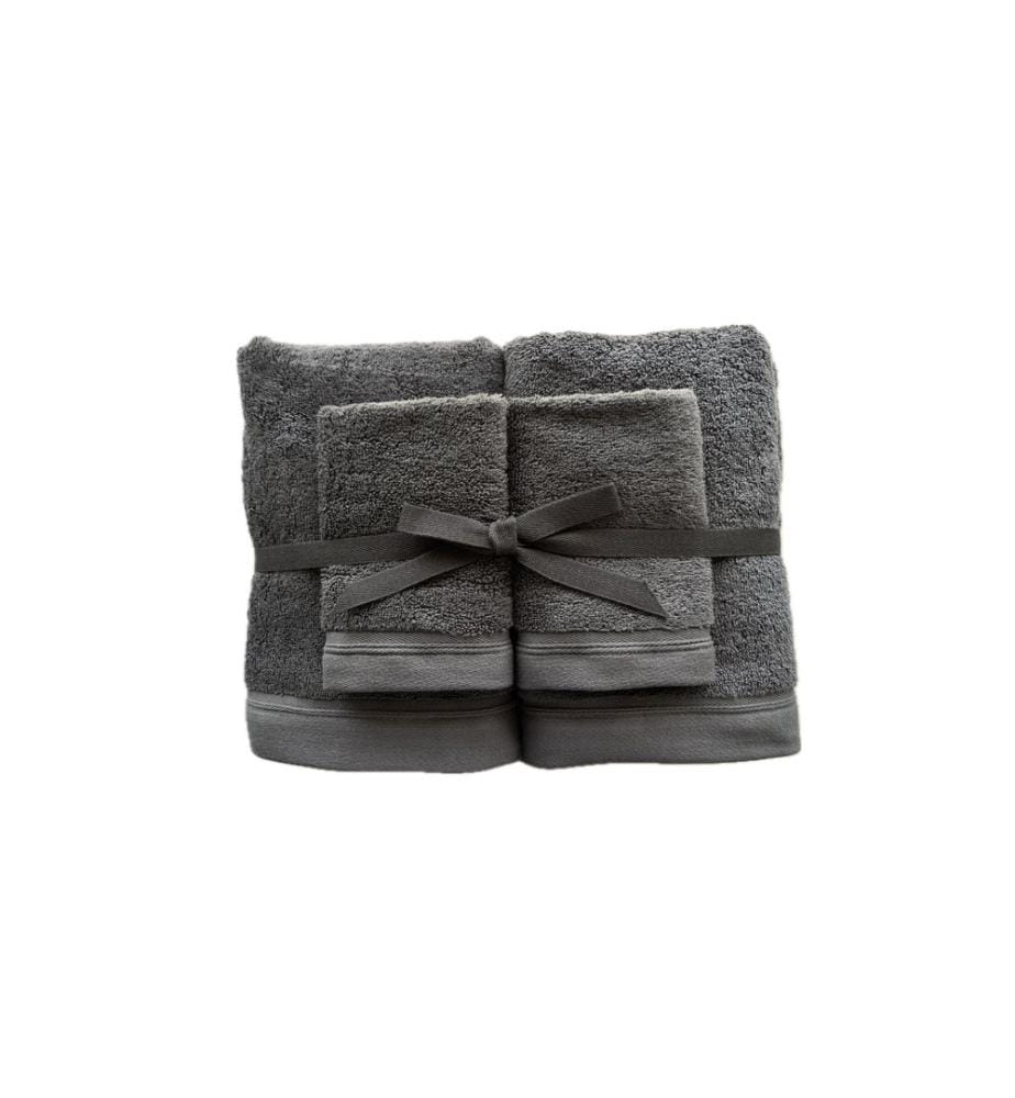 Mimo - Set de linge éponge 6 pièces Anthracite