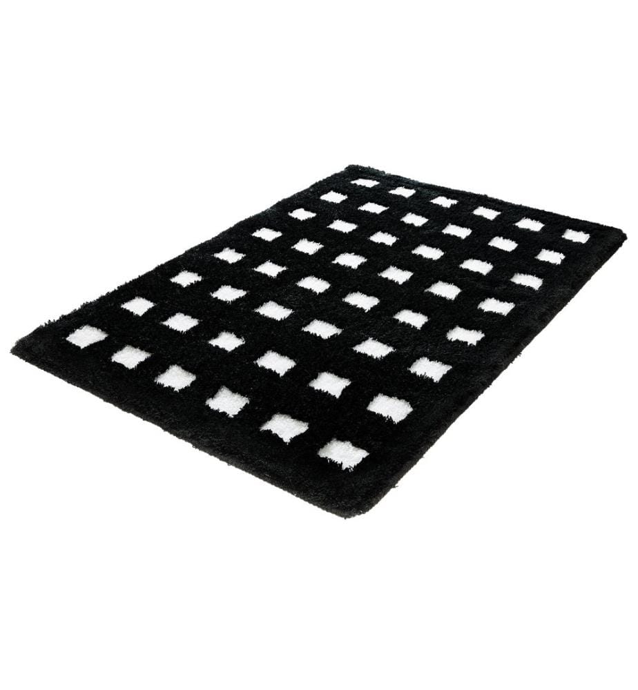 KLEINE WOLKE - Tapis de bain Boîtes 70 x 120 cm, Noir/Blanc