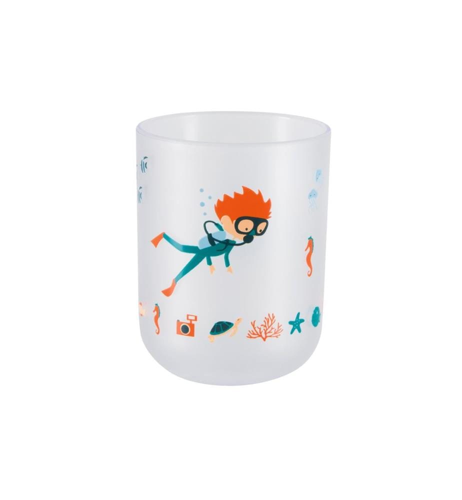 SPIRELLA - Gobelet pour le brossage de dents Diver Bleu/Orange/Blanc, plastique
