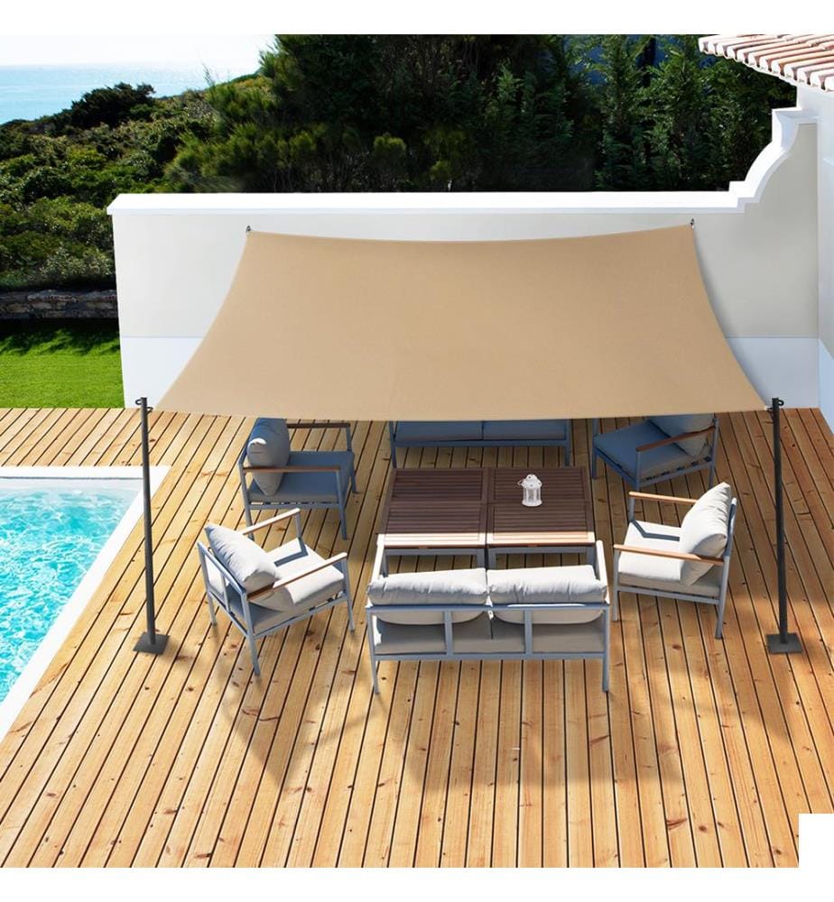 Voile d'ombrage rectangulaire - 4 x 6 m -Beige