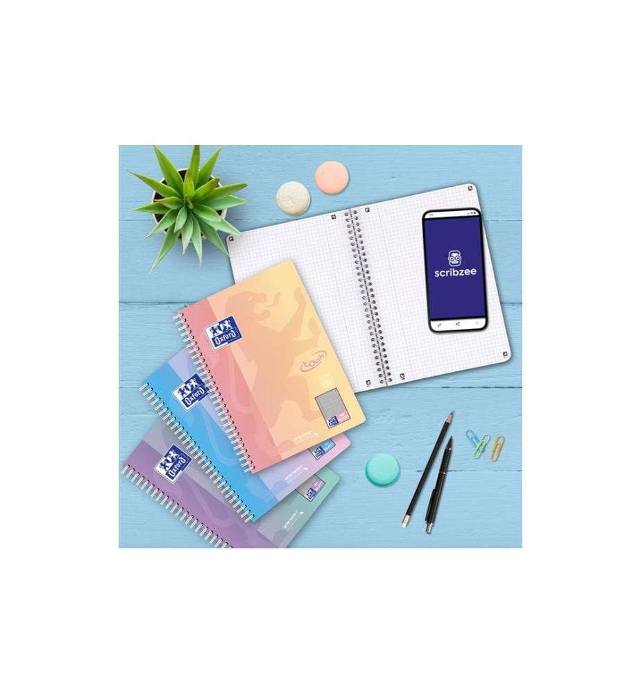 Oxford Carnet de notes Touch assorti B5, À carreaux