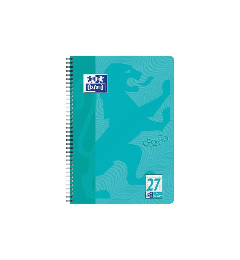Oxford Carnet de notes Touch Collegeblock L27, A4 +, À lignes, Aqua