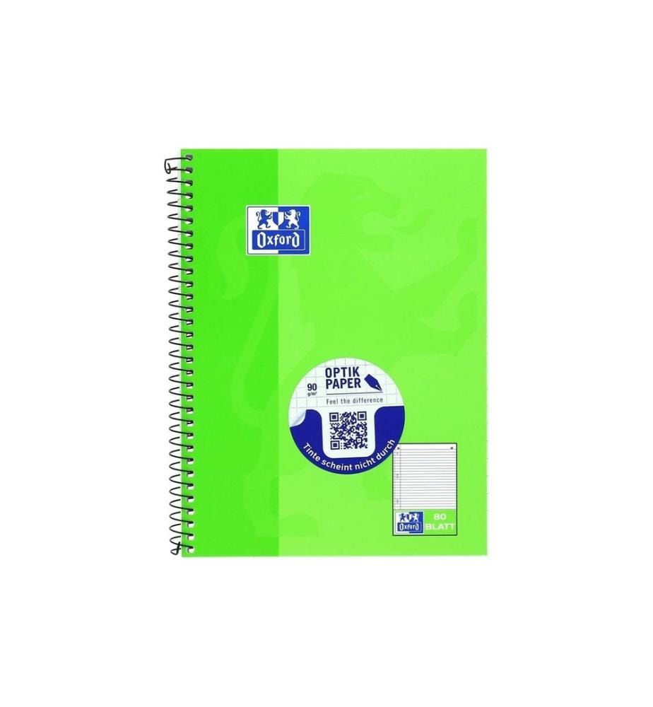Oxford Cahier Bloc-notes collège A5+, ligné, vert clair