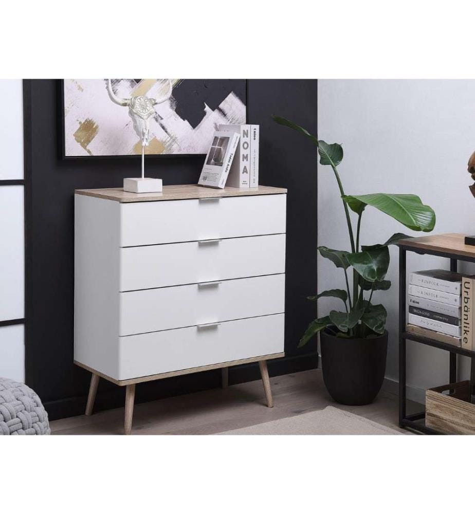 Commode à 4 tiroirs WALPI Blanc