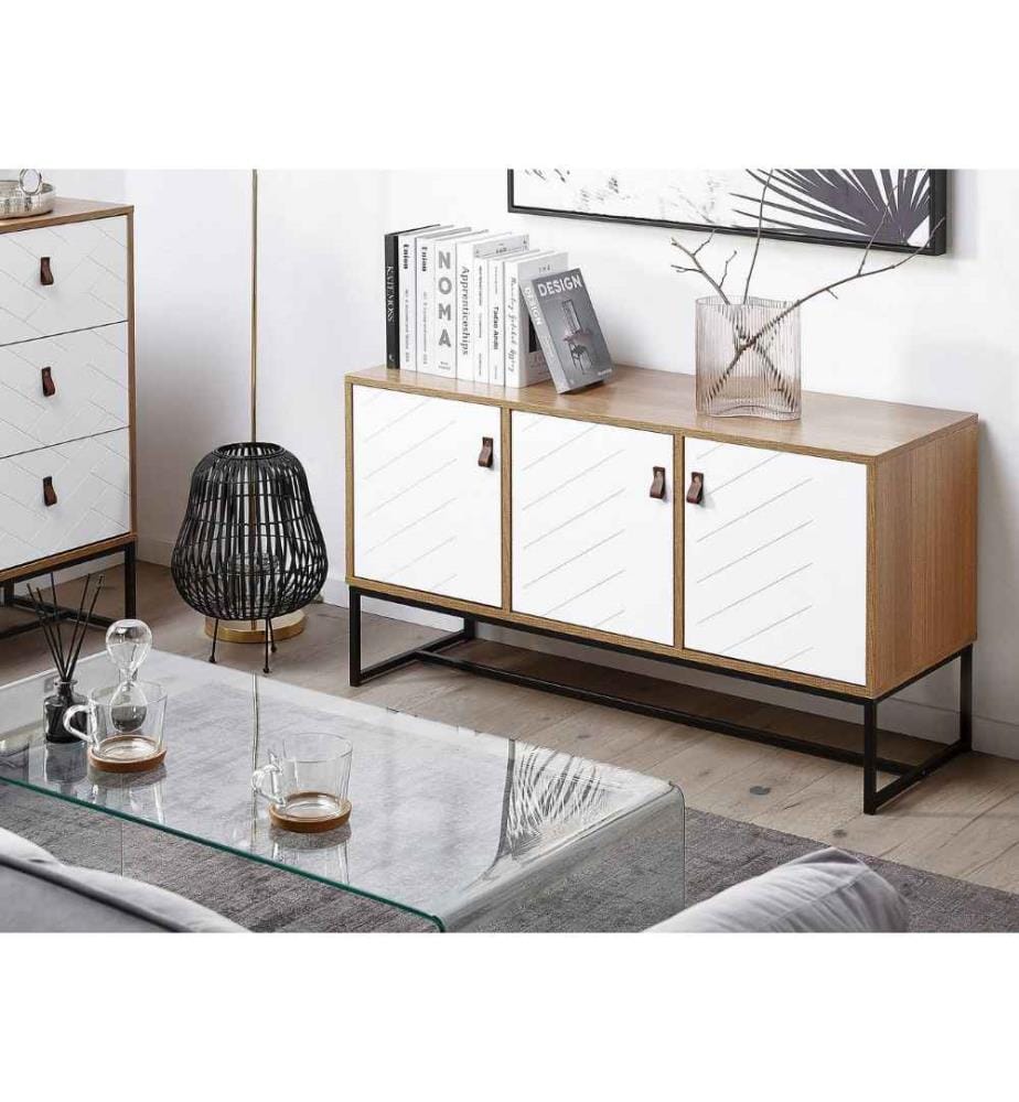 Armoire NUEVA Marron clair/blanc