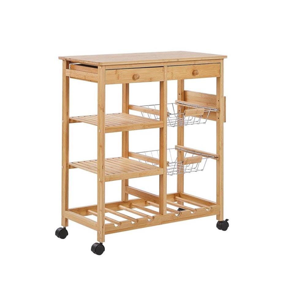Chariot de cuisine MORINO Bambou Marron clair