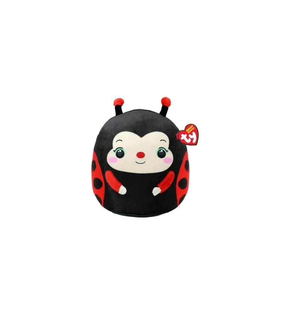 Ty - Oreiller Squishy Beanie Lucy 35 cm, Rouge, Noir