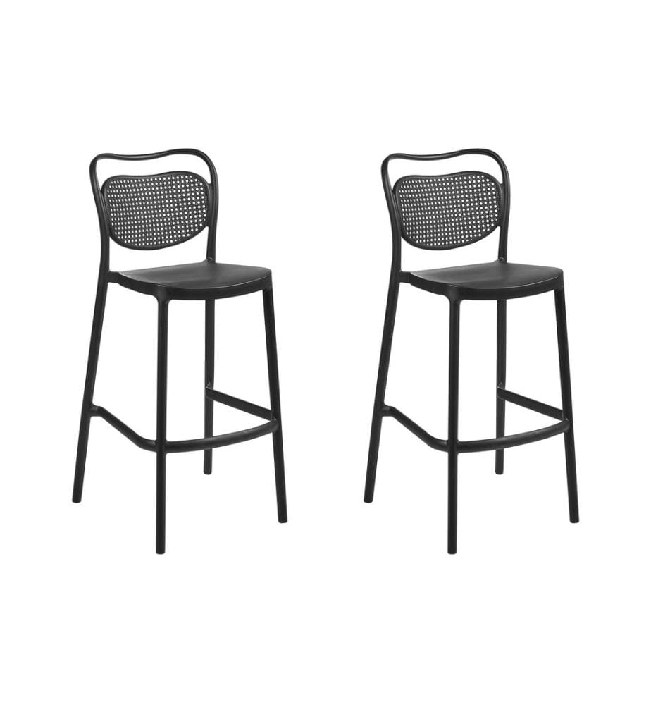Lot de 2 chaises de bar de jardin CELLENO Noir