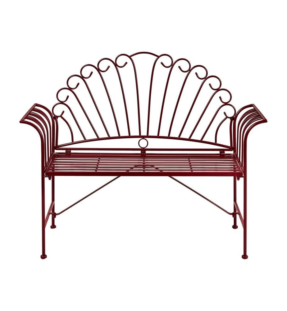 Banc de jardin CAVINIA 125 cm Métal Rouge Bordeaux
