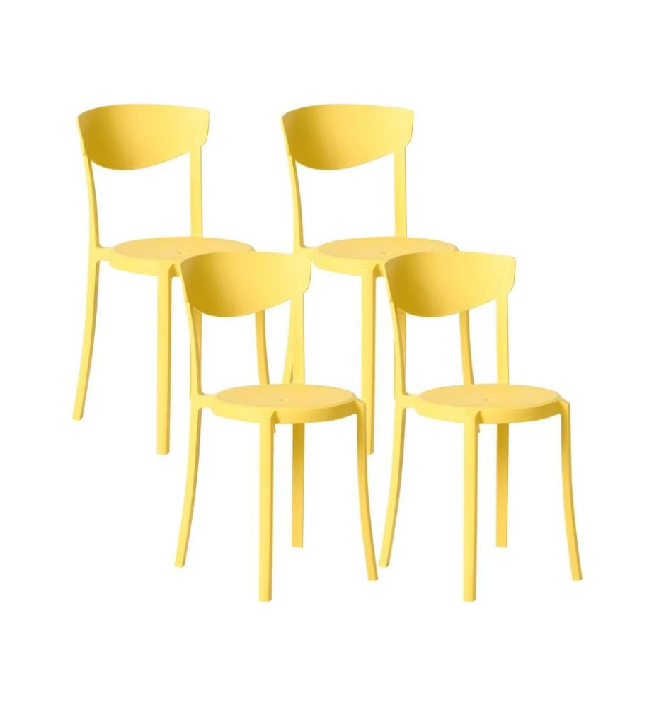 Lot de 4 chaises de jardin VIESTE Jaune