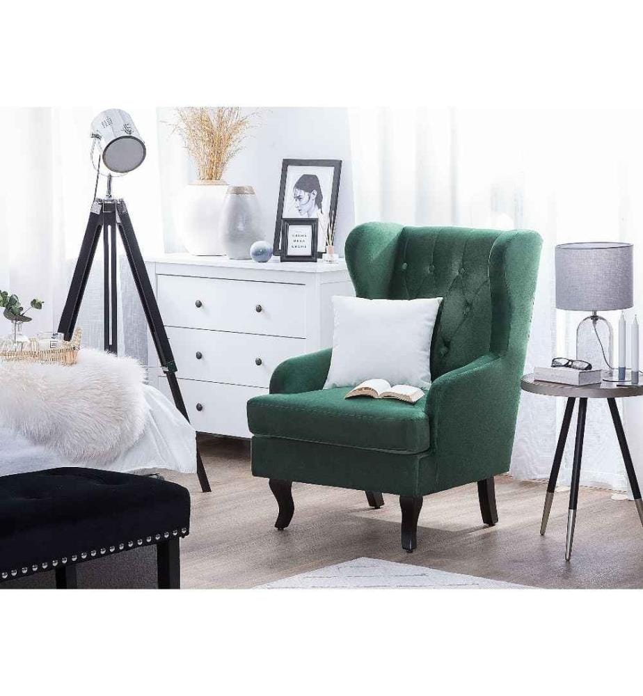 Fauteuil ALTA Velours Vert foncé
