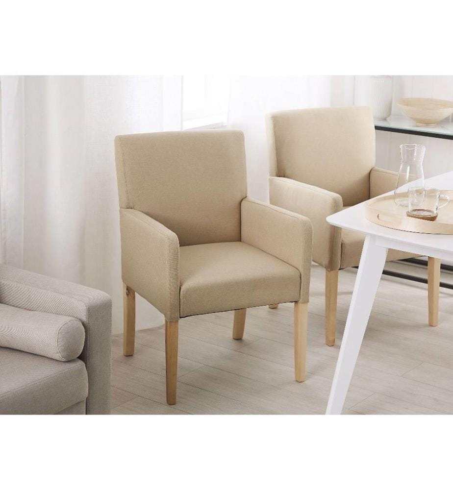 Chaise de salle à manger ROCKEFELLER Tissu Beige