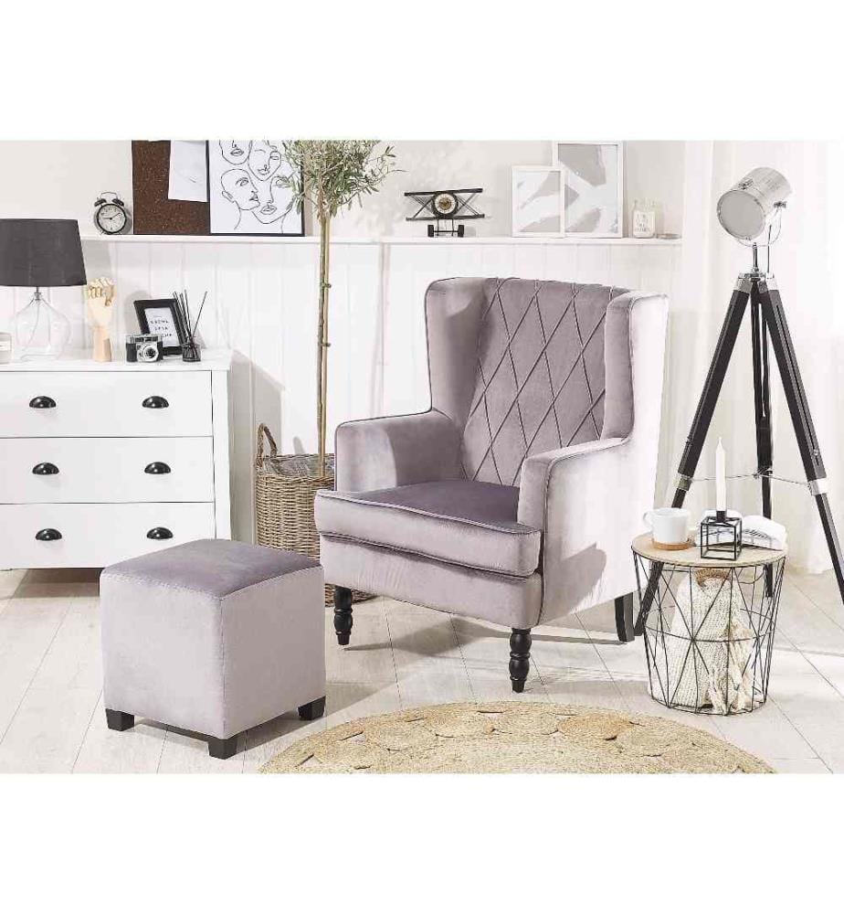 Fauteuil SANDSET Velours Gris