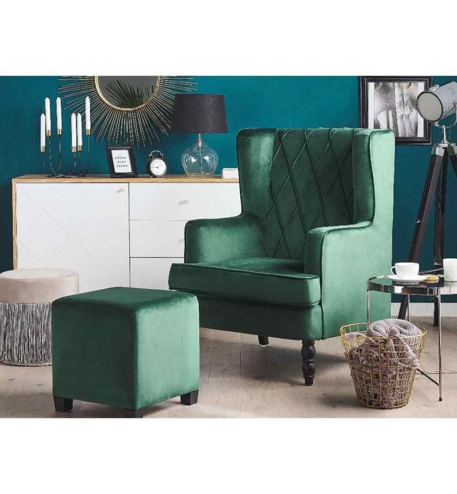 Fauteuil SANDSET Velours Vert foncé
