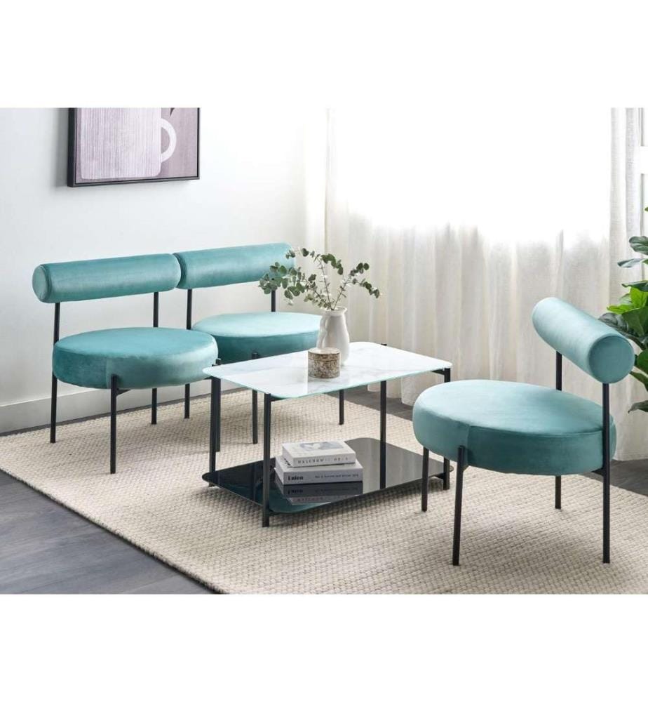 Fauteuil ALPHA Velours Turquoise