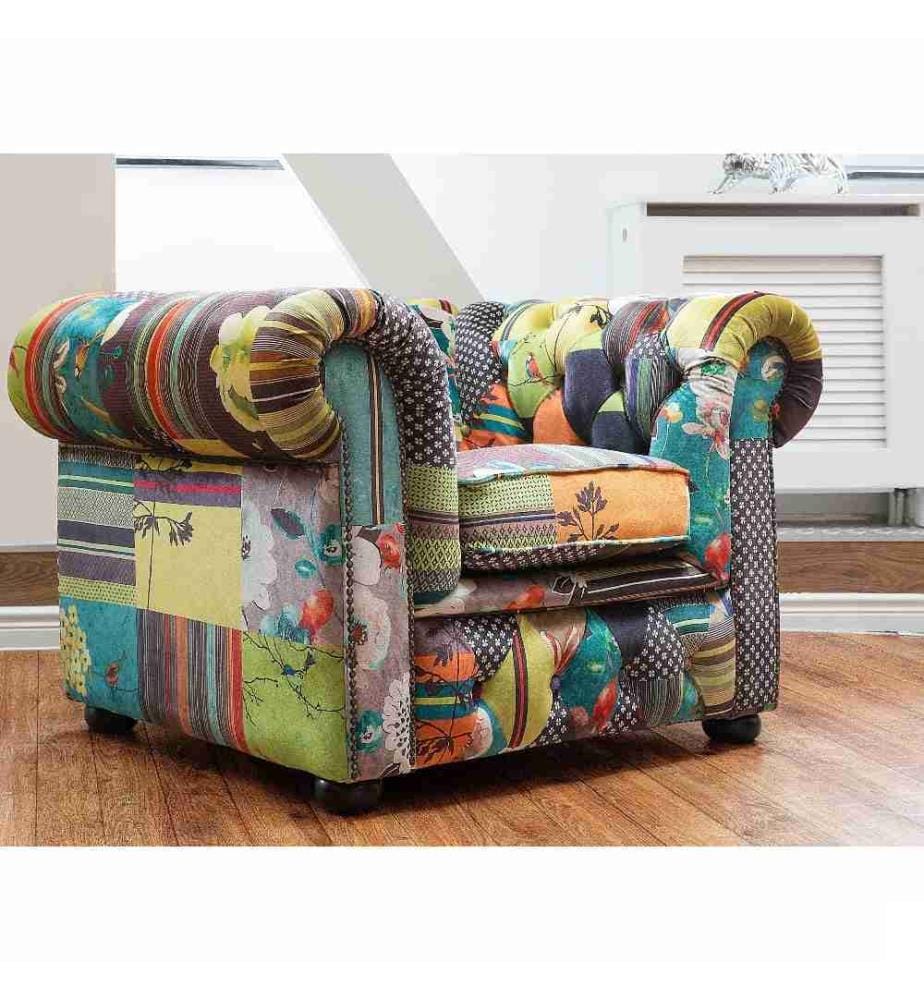 Fauteuil CHESTERFIELD Tissu Vert clair