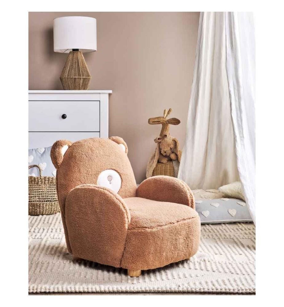 Fauteuil pour enfants Ours en peluche BOO Bouclé Marron