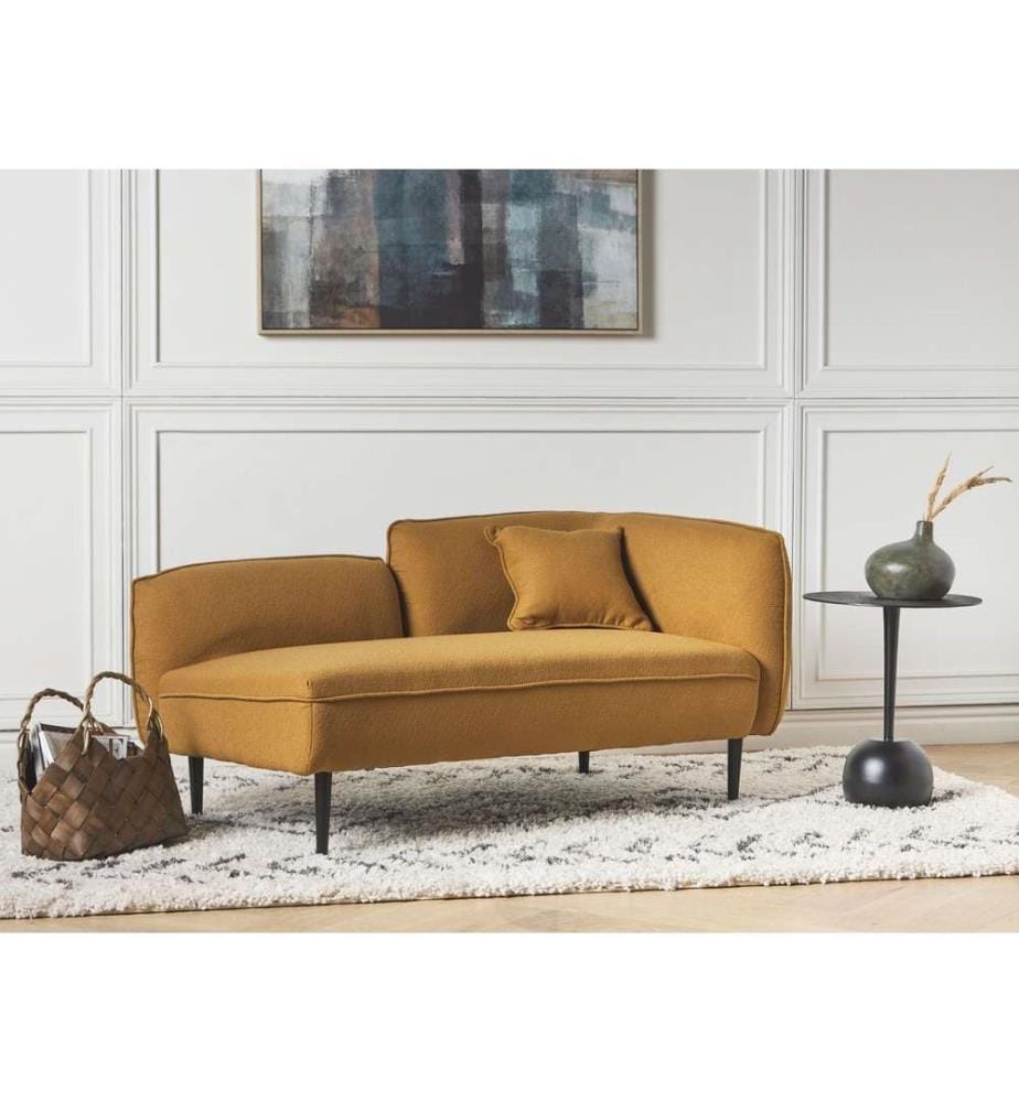 Chaise longue côté droit CHEVANNES Bouclé Moutarde