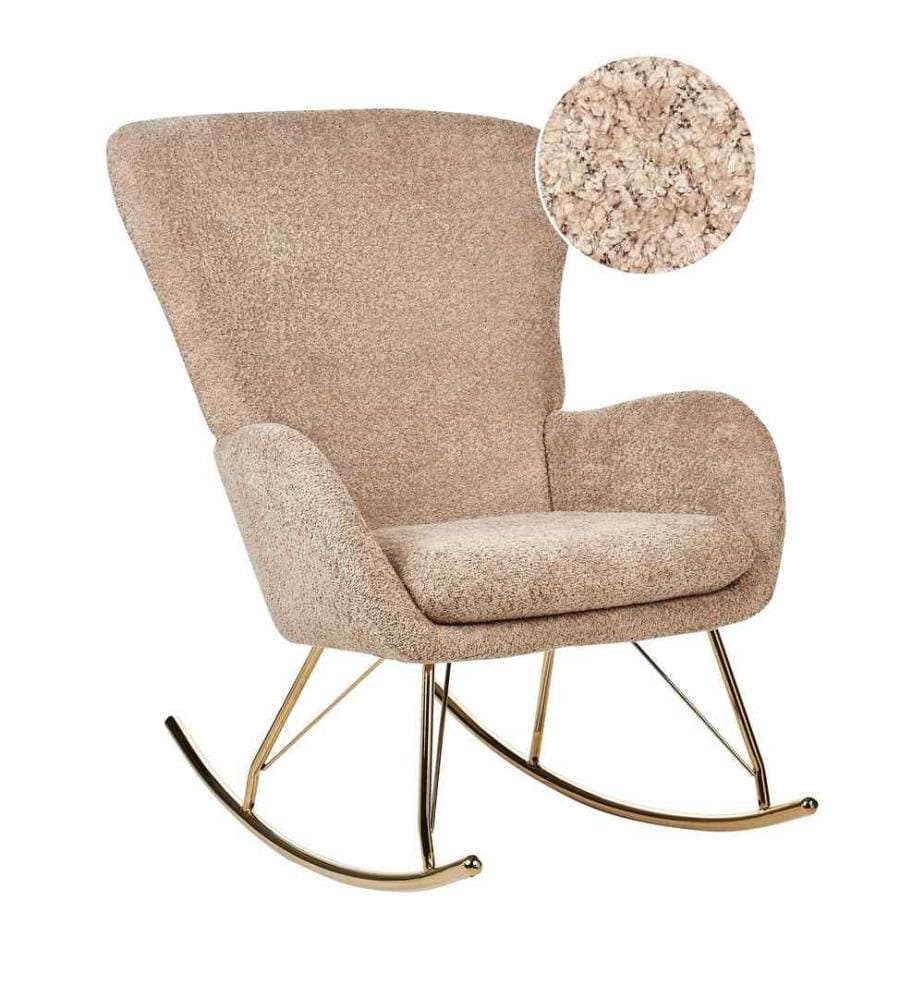 Fauteuil à bascule ANASET Bouclé Beige sable