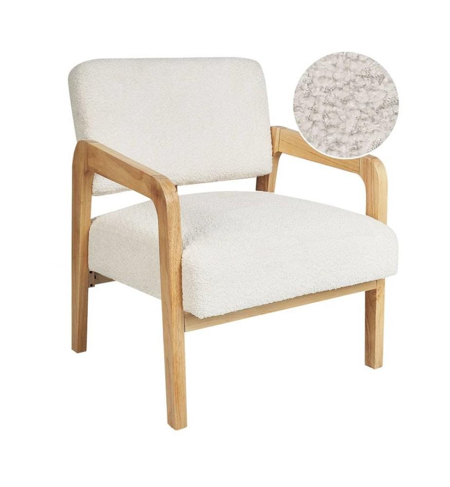 Fauteuil HJO Bouclé Blanc cassé