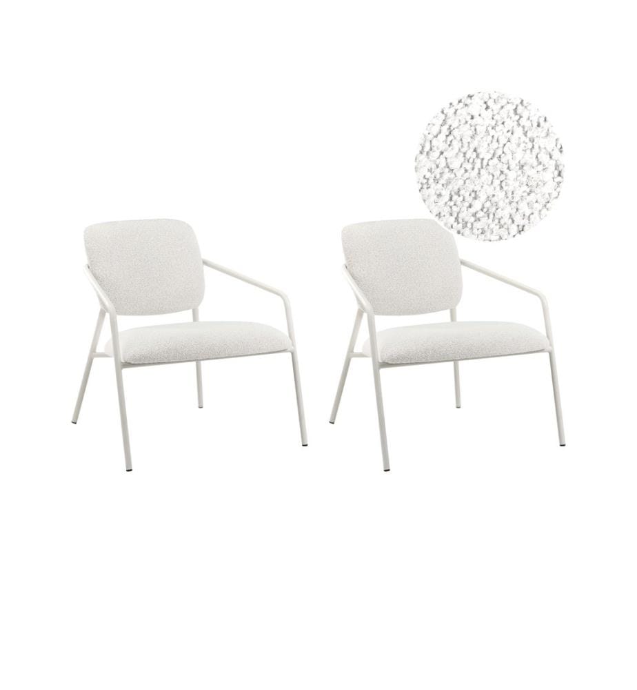 Lot de 2 fauteuils LOA Tissu Blanc cassé